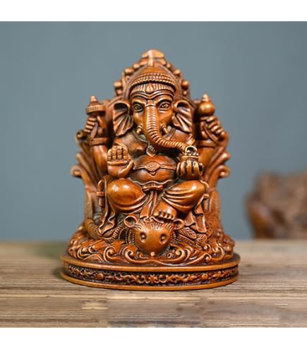 Amazon.co.jp: ガネーシャ 仏象 木彫り仏像 彫刻 置物 インドの神様